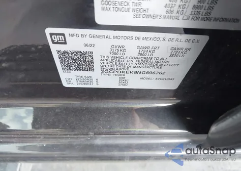 2022 Chevrolet Silverado 1500 4Wd Short Bed Lt With 2Fl from USA, damaged, VIN 3GCPDKEK8NG596762